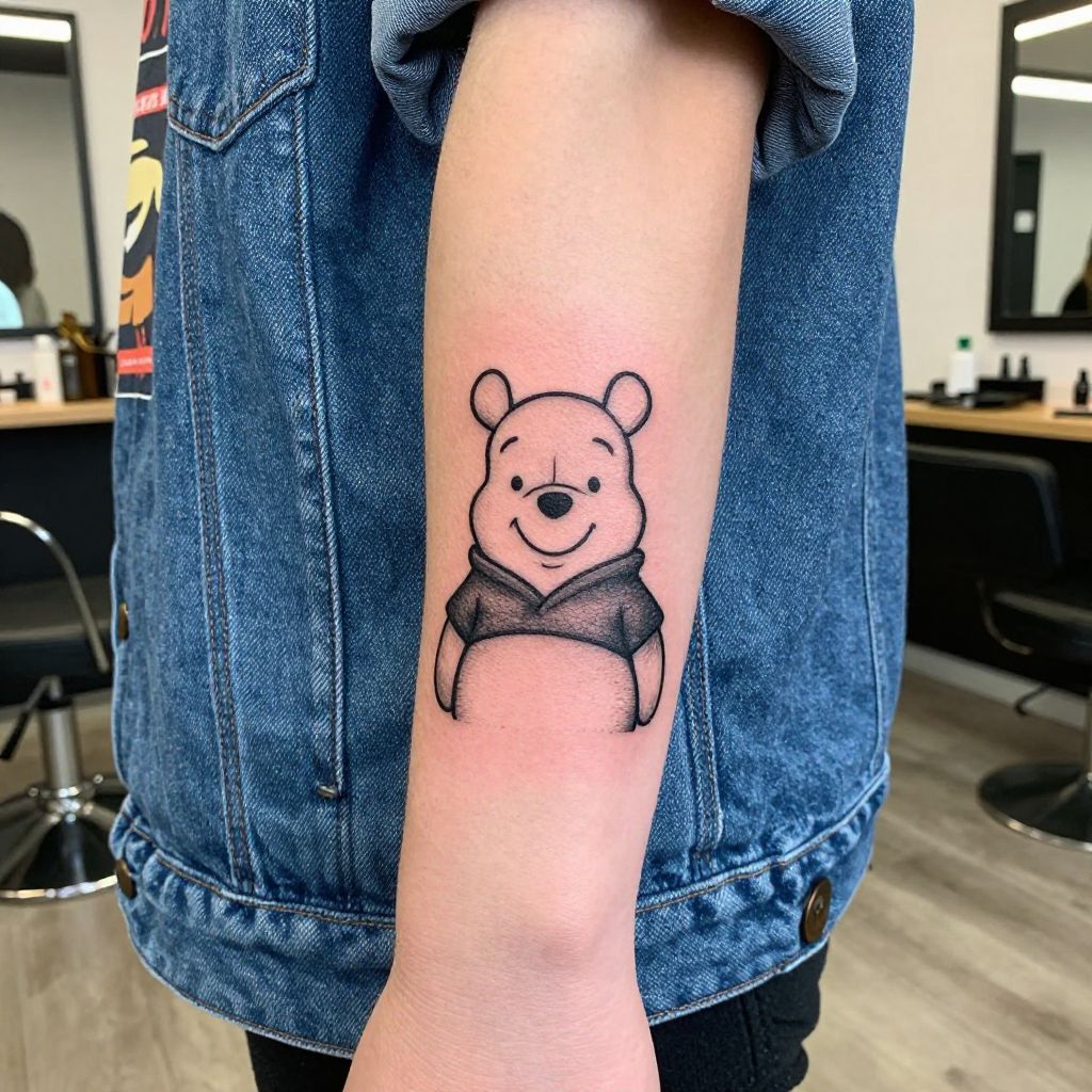 Winnie the Pooh tattoo ideas - Minimal Pooh Silhouette