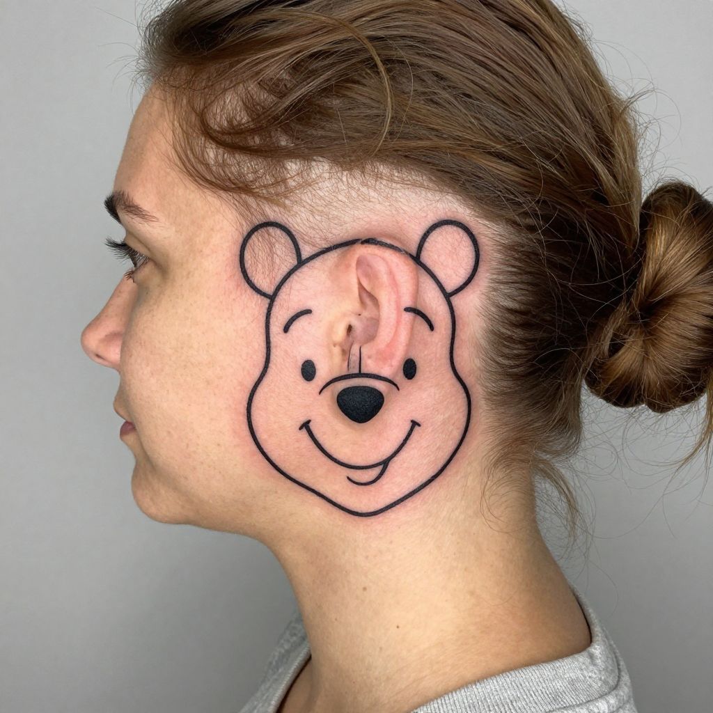 Winnie the Pooh tattoo ideas - Tiny Pooh Face