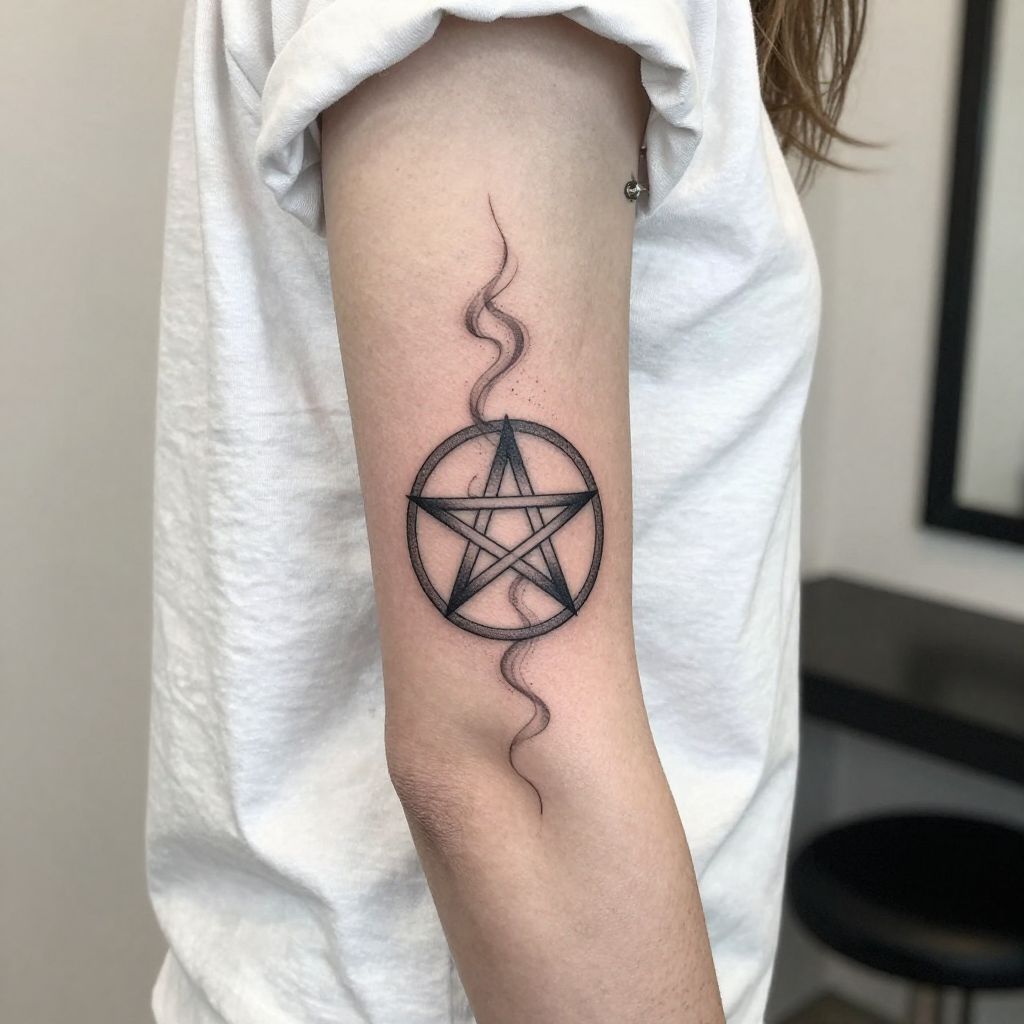 Pentacle Symbol with Mystic Smoke