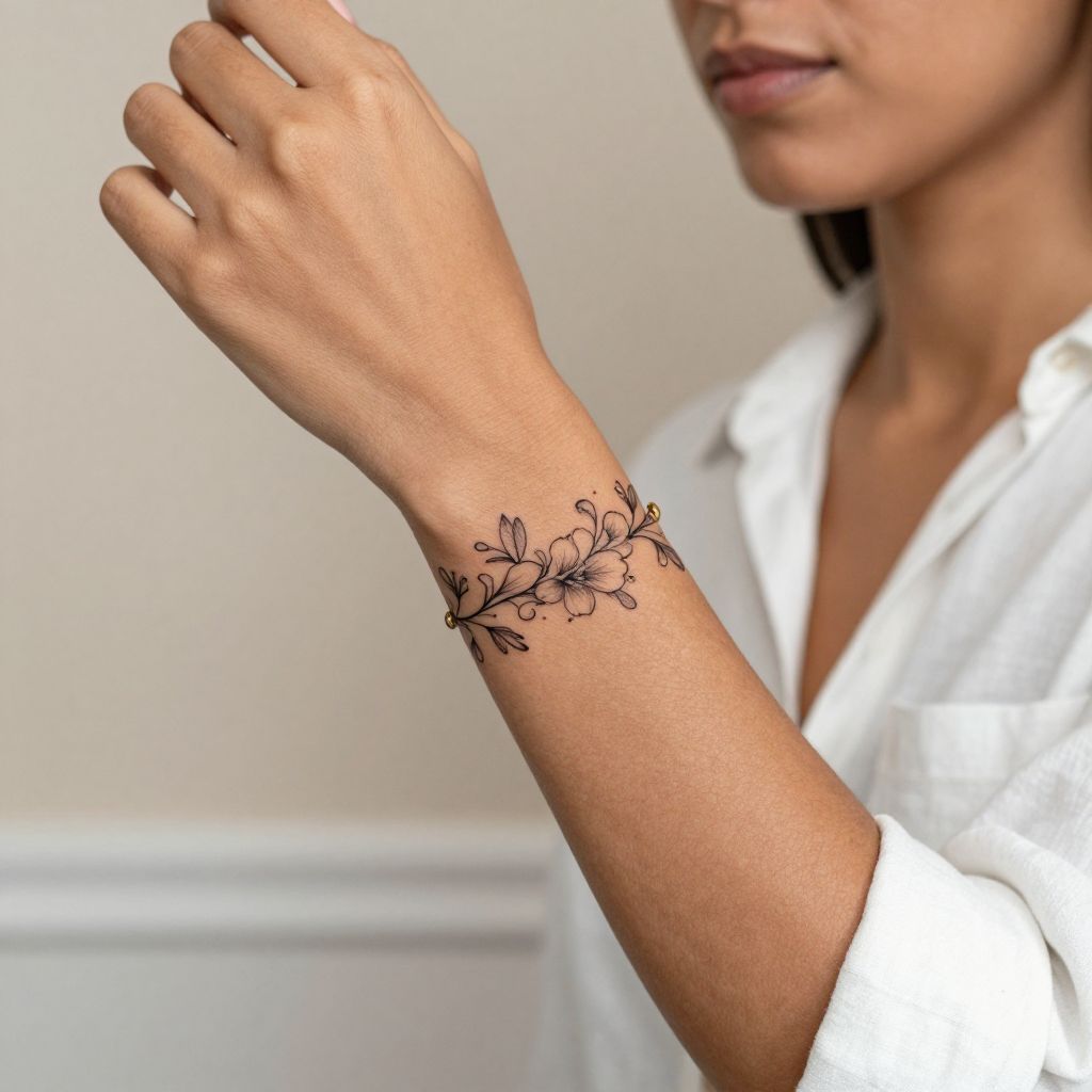 Delicate Floral Wrist Band