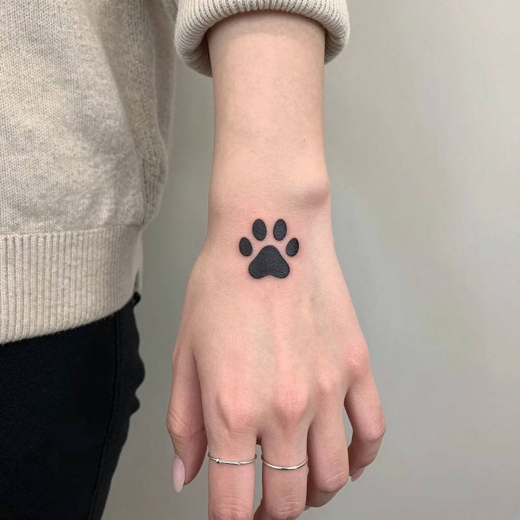 Tiny Paw Print on Finger