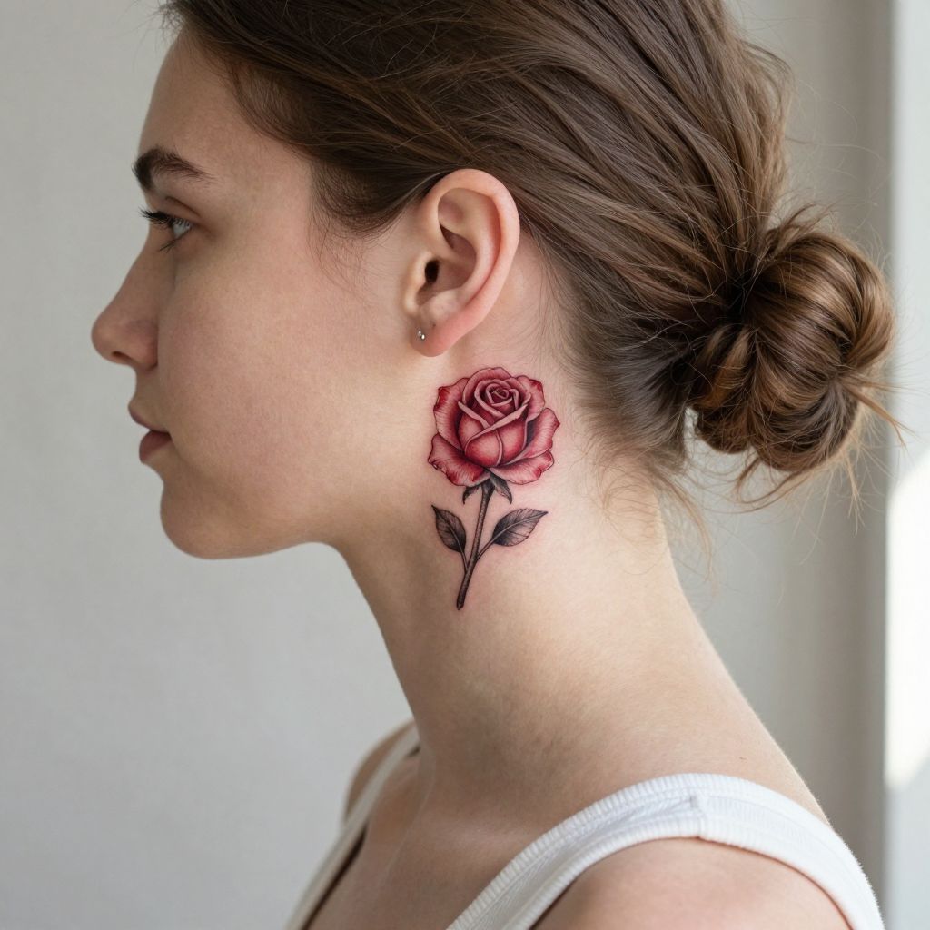 Vintage Rose Behind the Ear