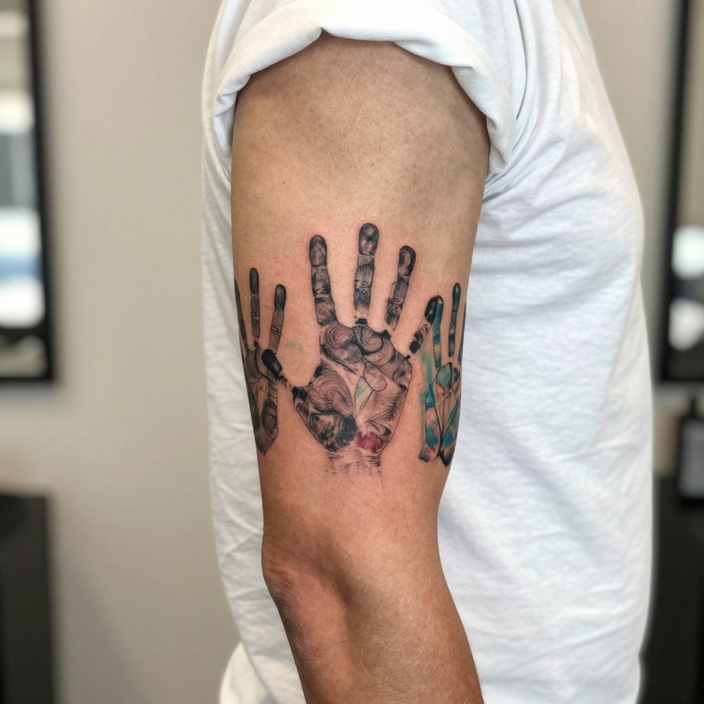 Handprint Trio Tattoo