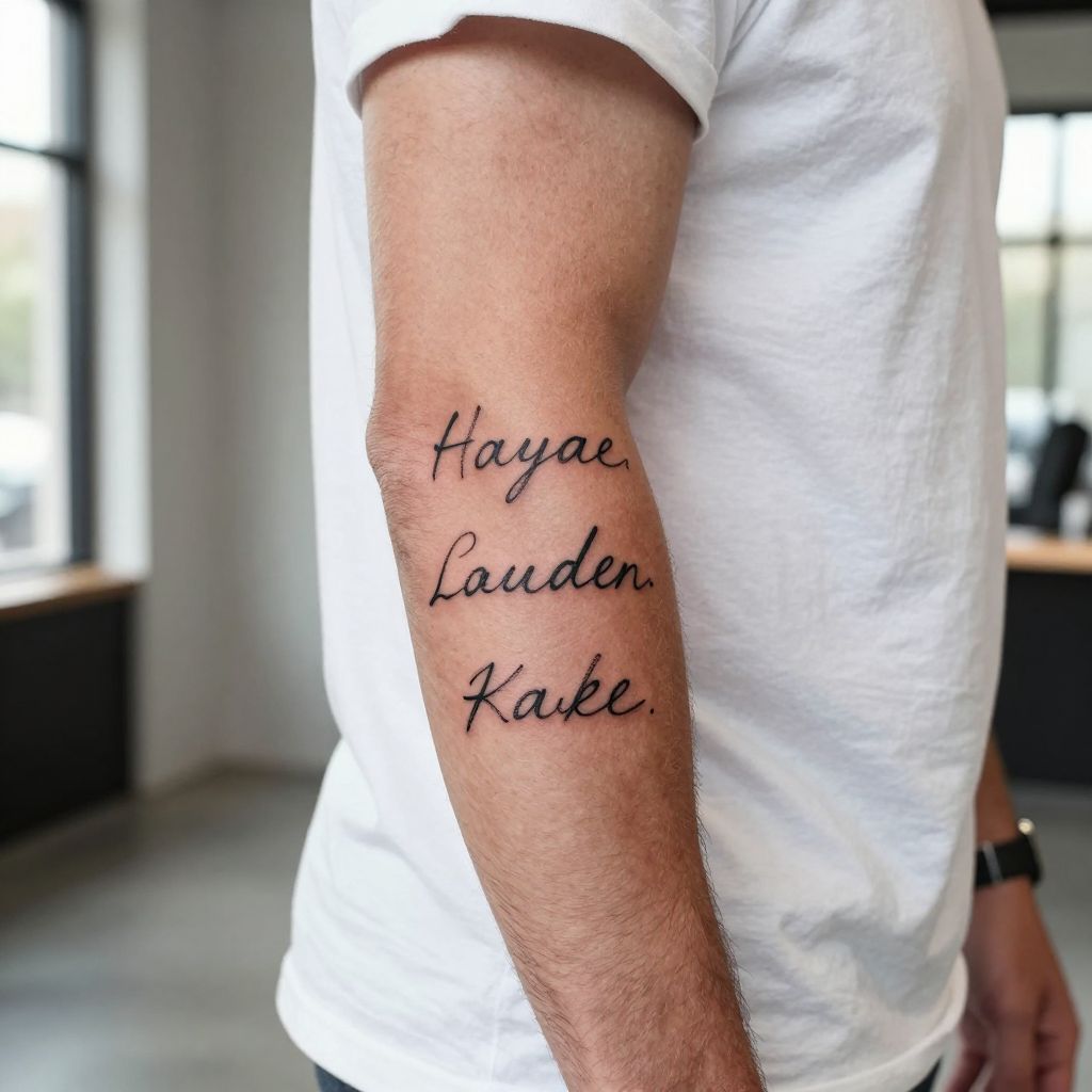 Kids’ Handwriting Name Tattoo