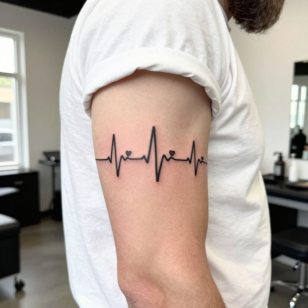 Heartbeat Line with Three Peaks