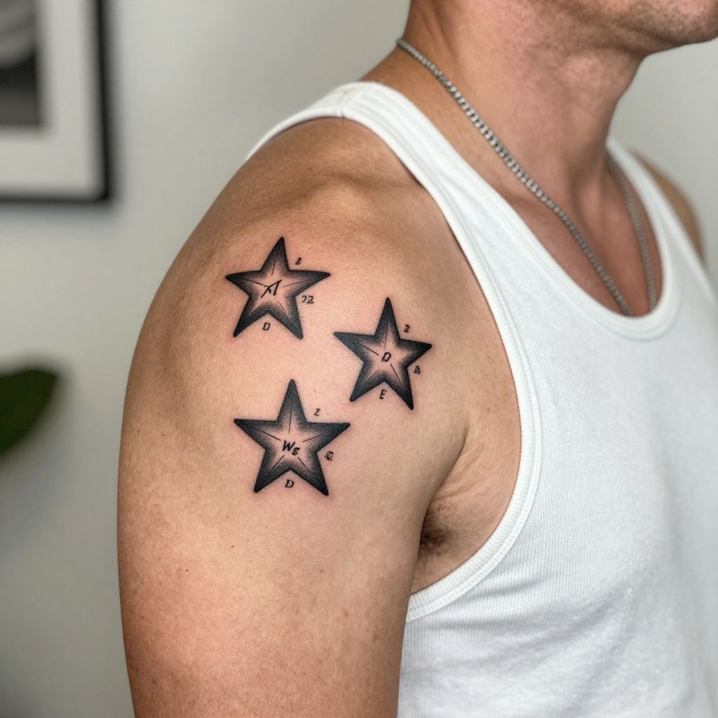 Three Stars with Initials