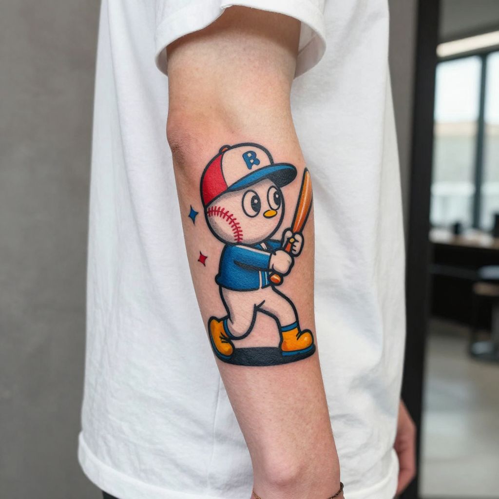 Cartoon Baseball Character