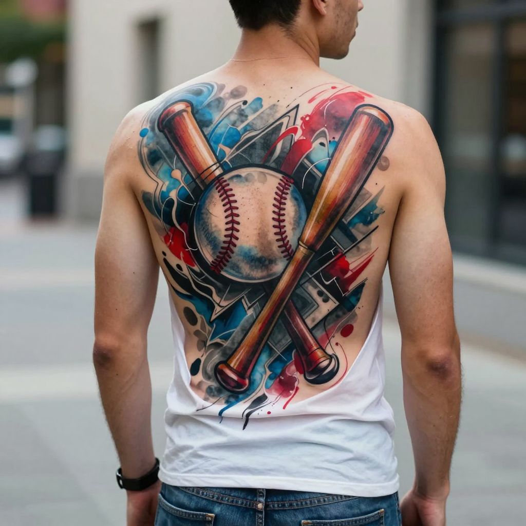 Abstract Baseball Inking