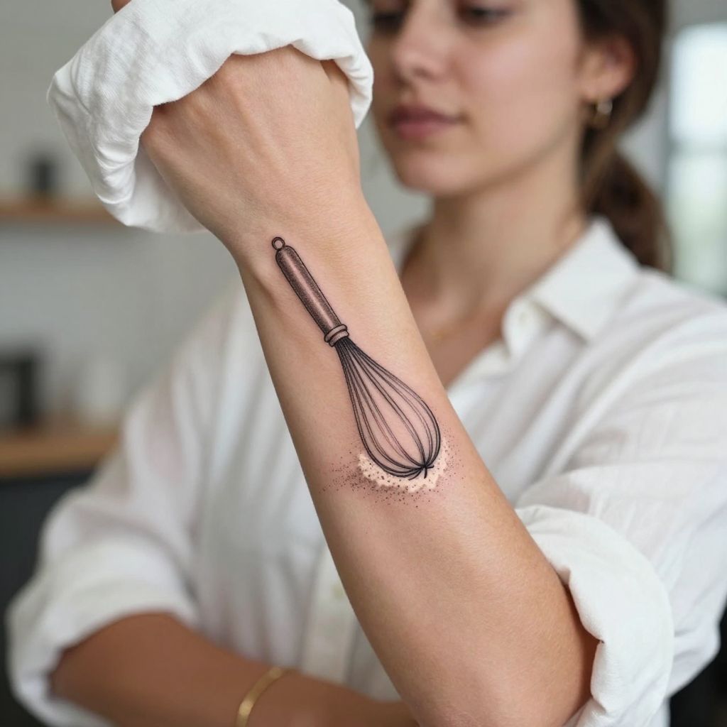 Whisk with Flourishes Tattoo