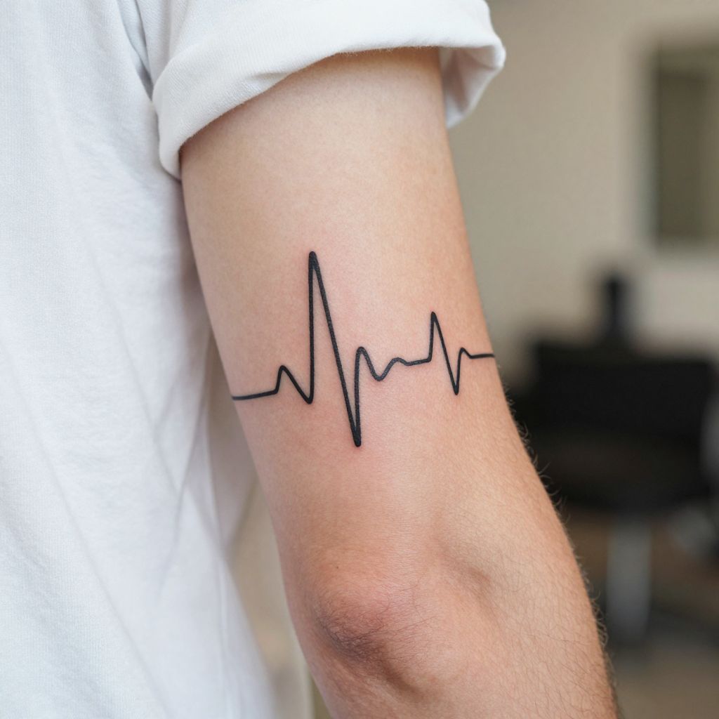 Heartbeat Line with Child’s Name