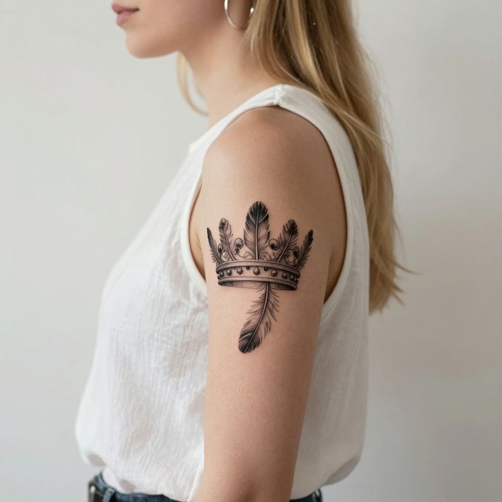 Crown with Feather Accents