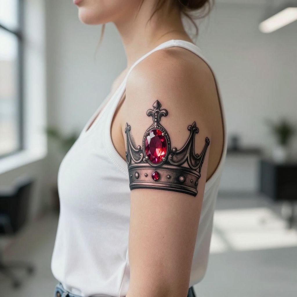 Crown with Gemstone Centerpiece