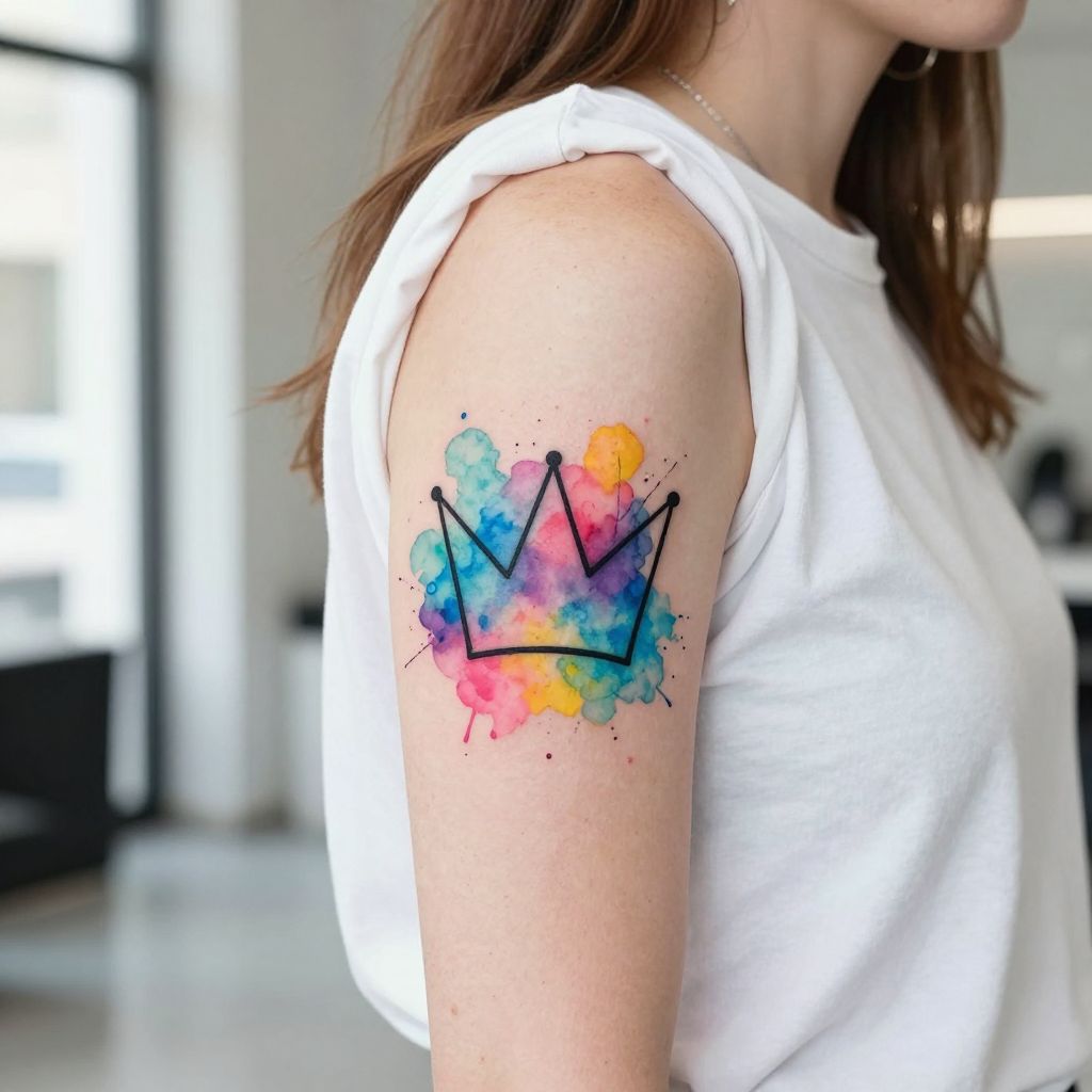 Watercolor Crown Splash