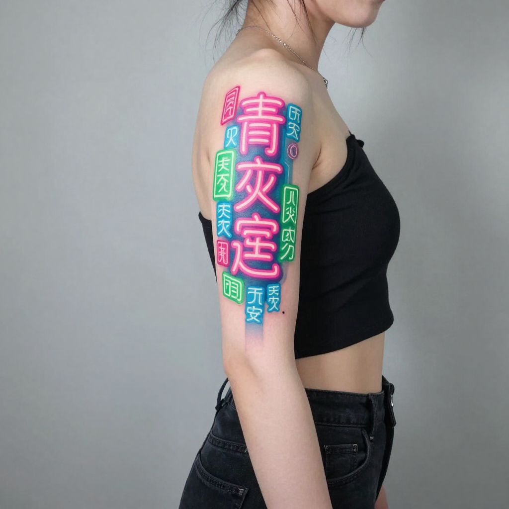 Neon Kanji Characters