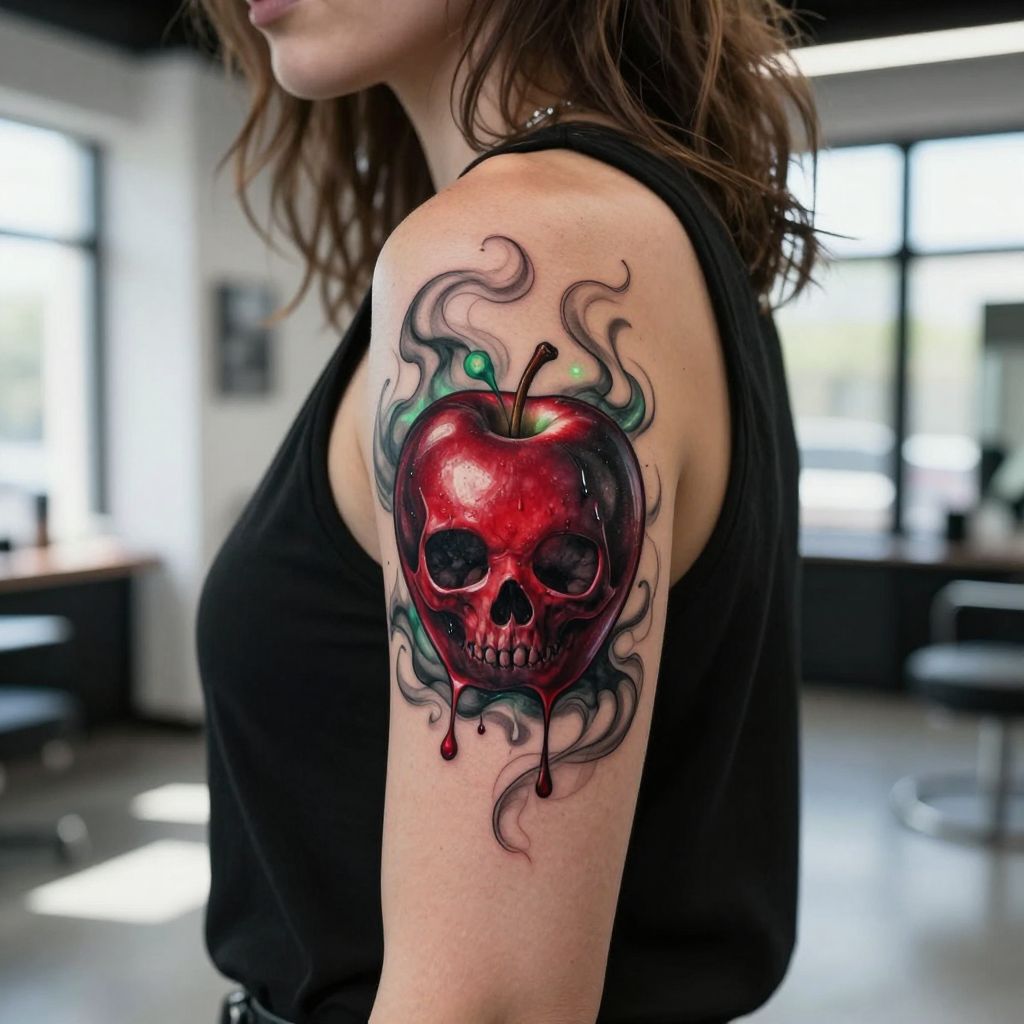 Poison Apple with Dark Mist tattoo