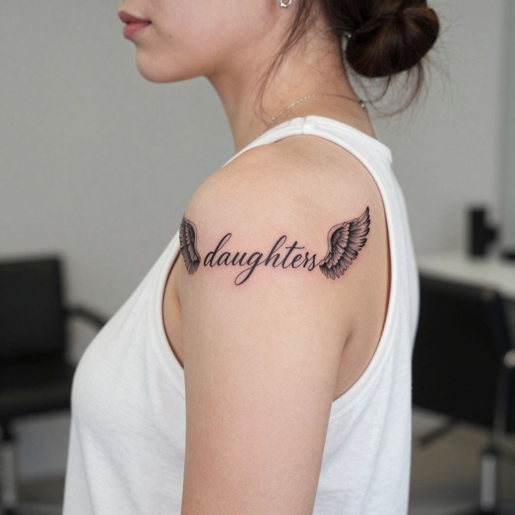 Name with Small Angel Wings