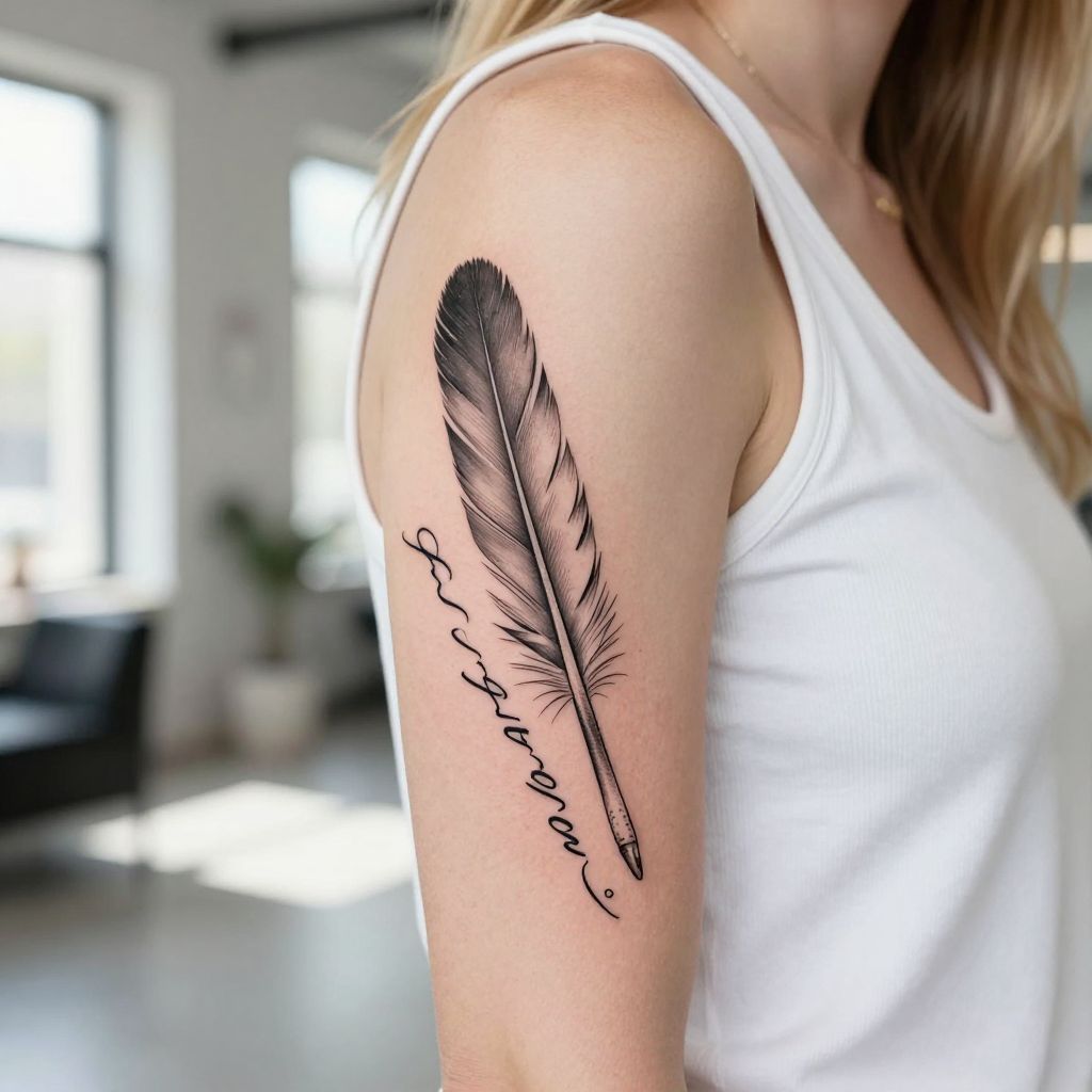 Name with Feather Quill