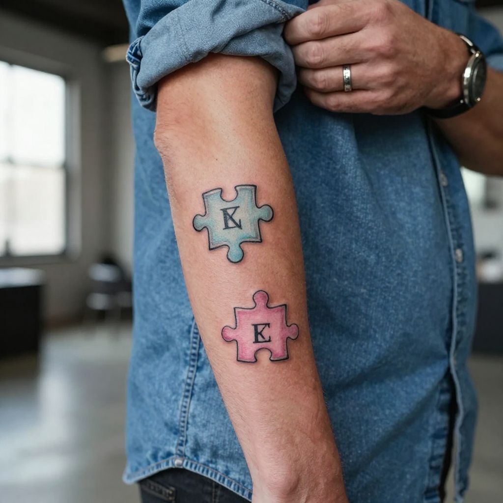 Matching Puzzle Pieces tattoo