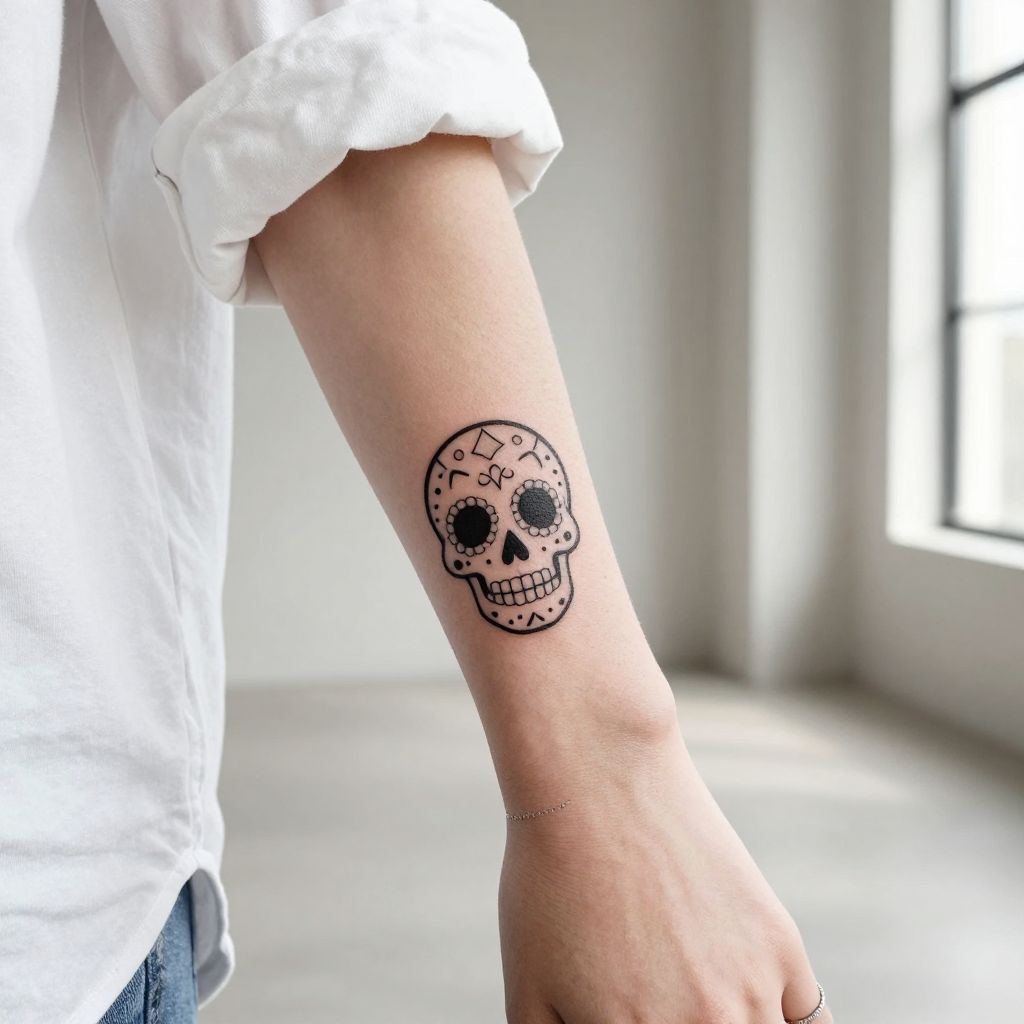 Minimalist Line Work Skull