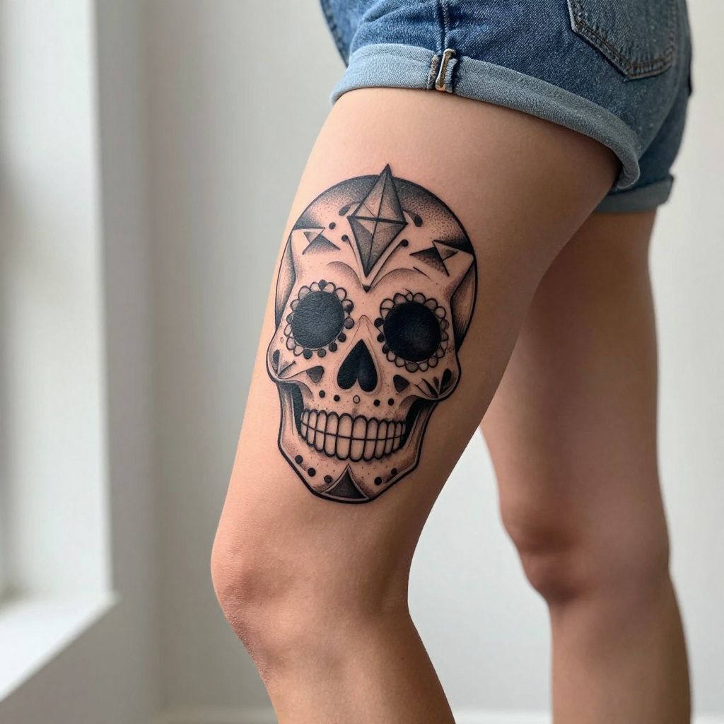 Geometric Day of the Dead Skull