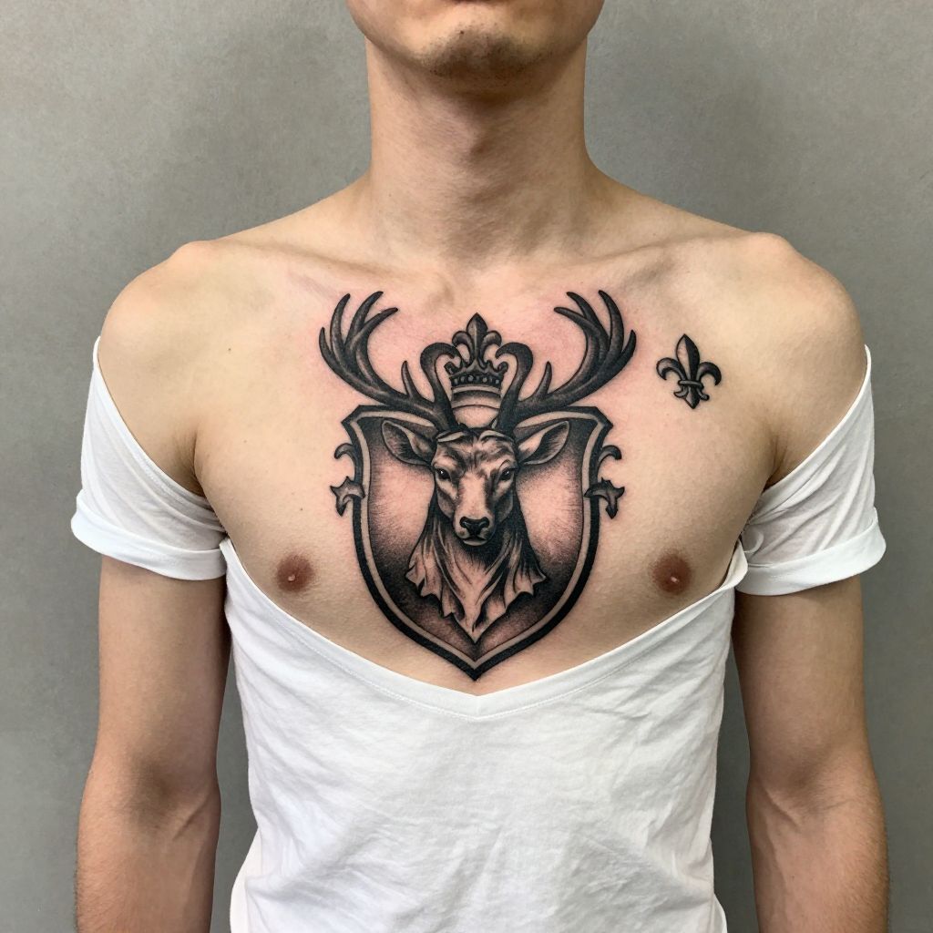 Heraldic Deer Crest