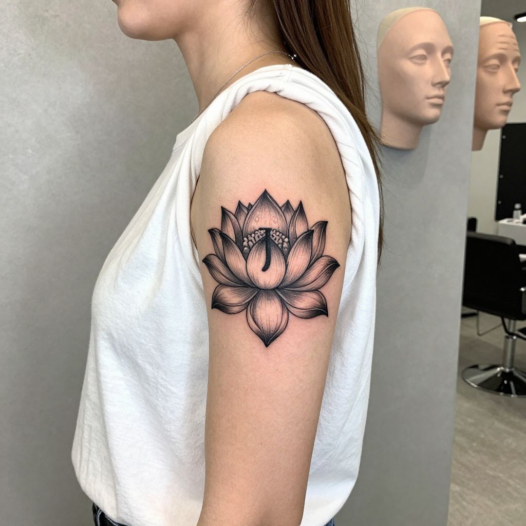 Semicolon with Lotus Flower