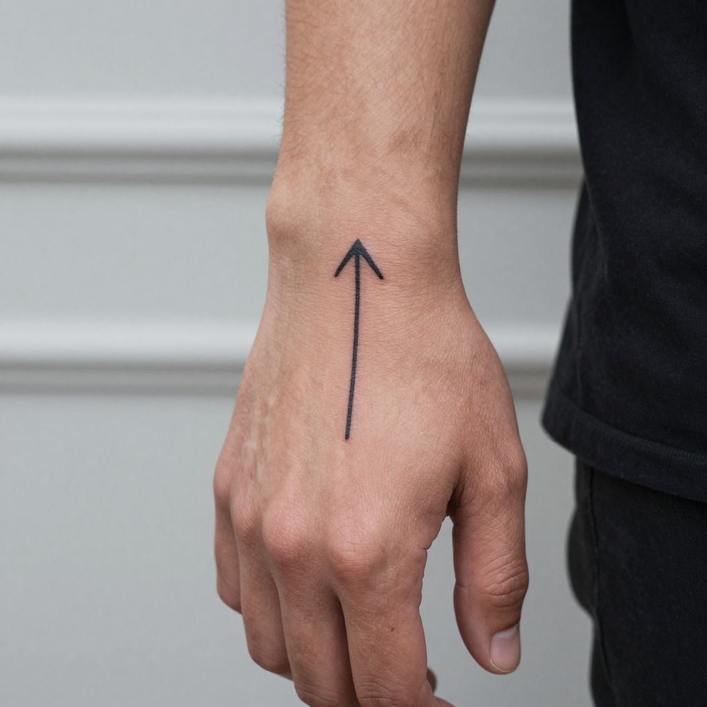 Minimalist Arrow Finger Tattoo