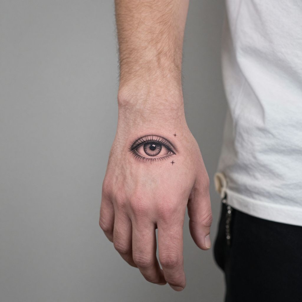 Small Eye Finger Tattoo