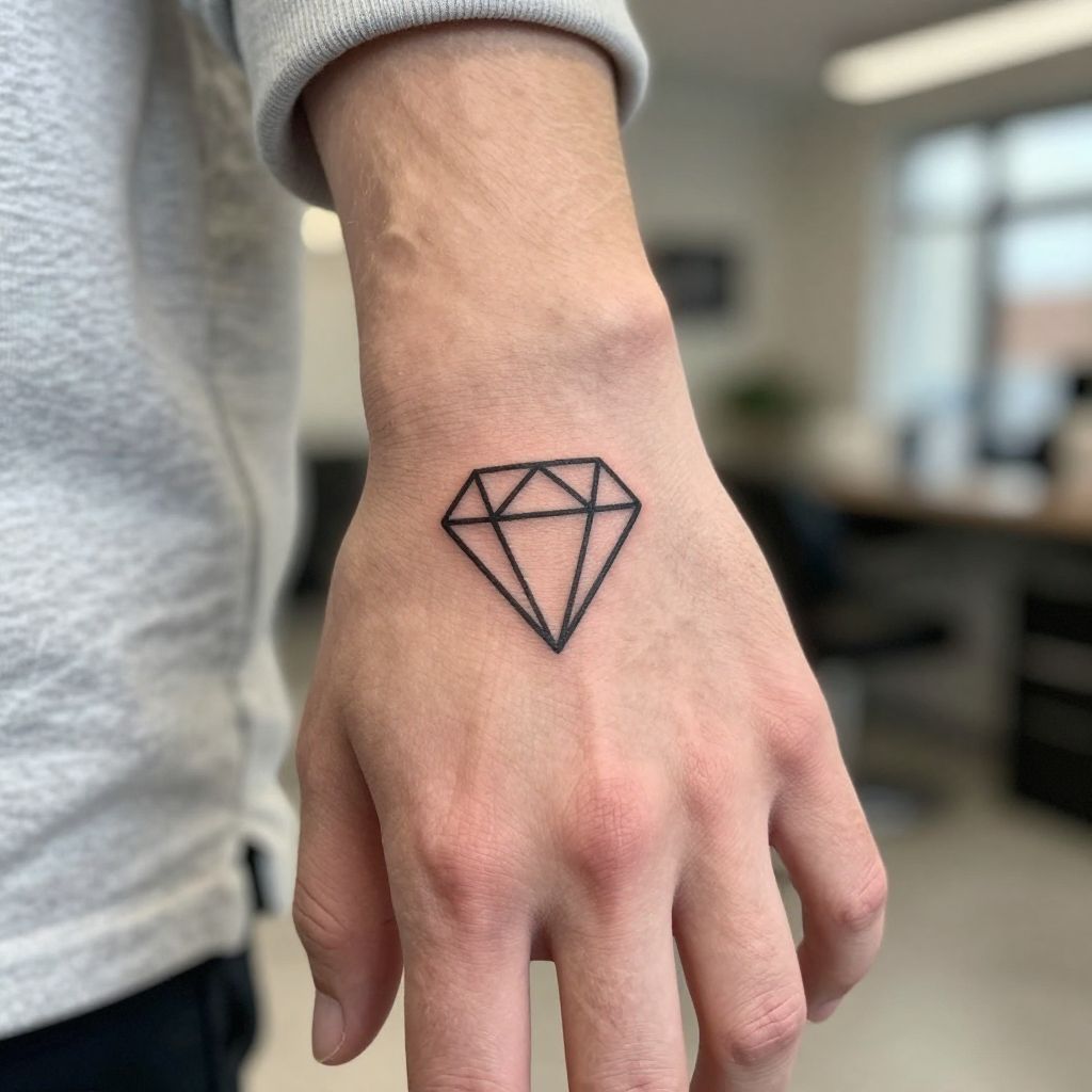 Tiny Diamond Finger Tattoo