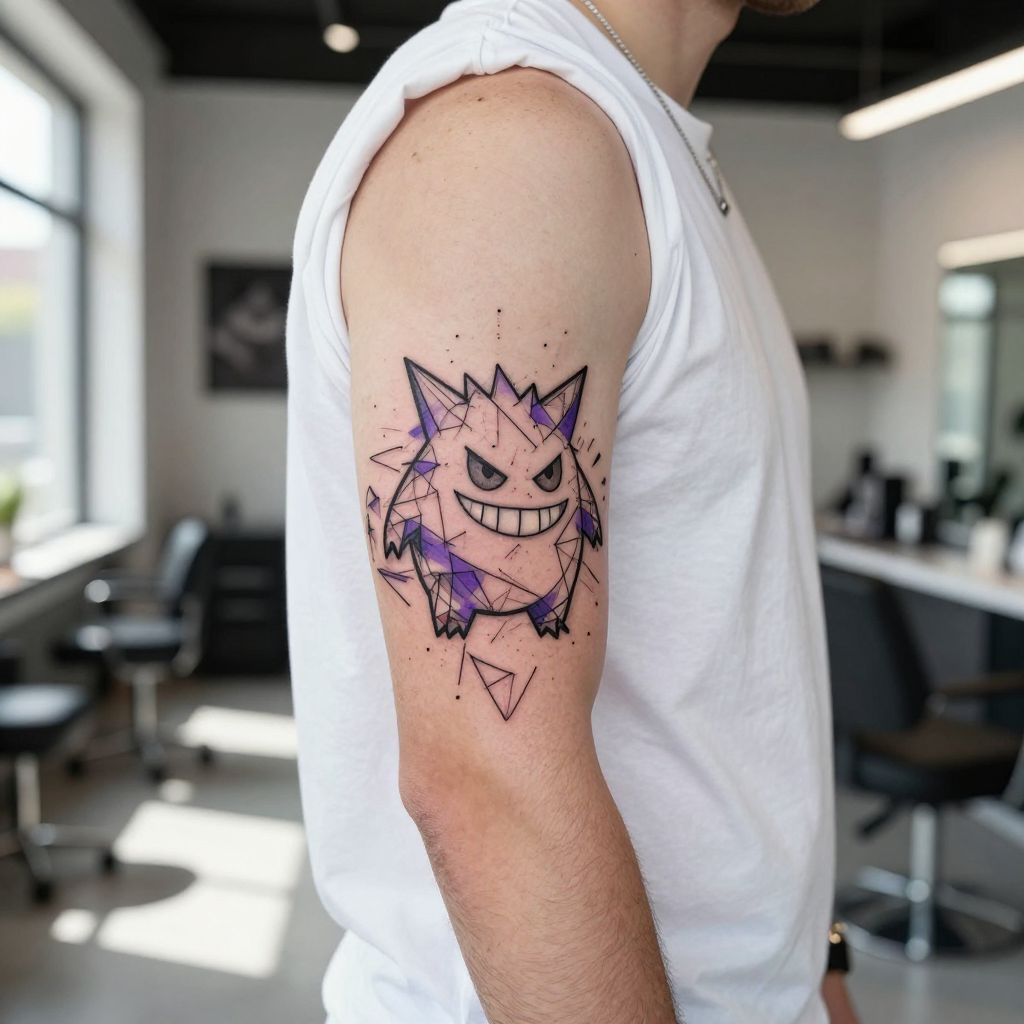 Gengar in Abstract Geometric Form