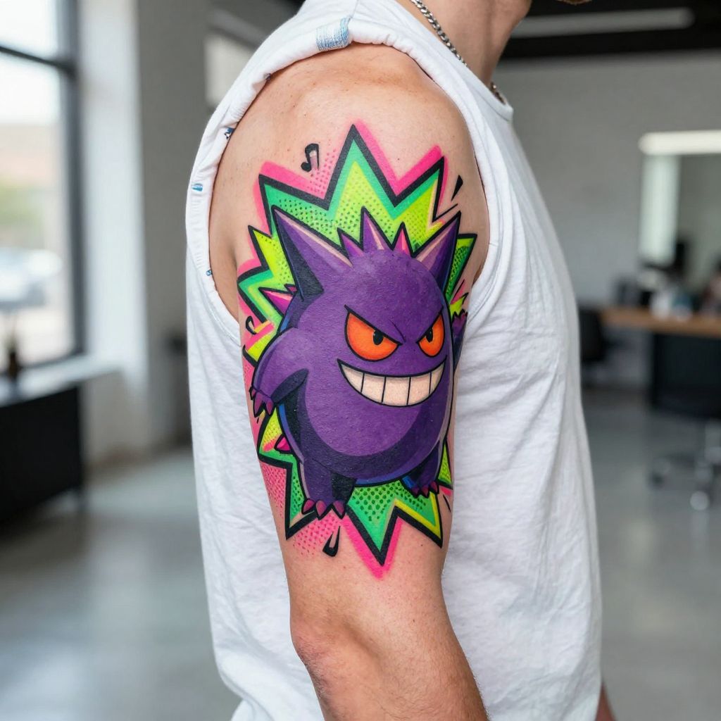 Neon Gengar Pop Art