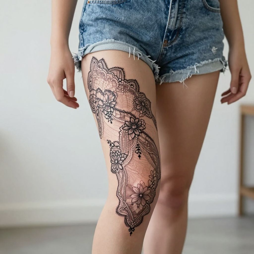 Lace Pattern Across the Knee