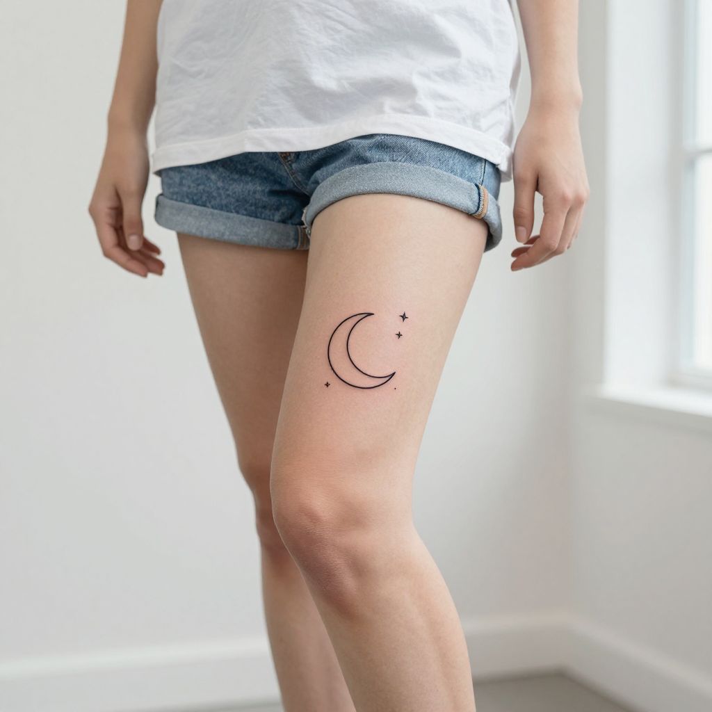 Minimalist Crescent Moon