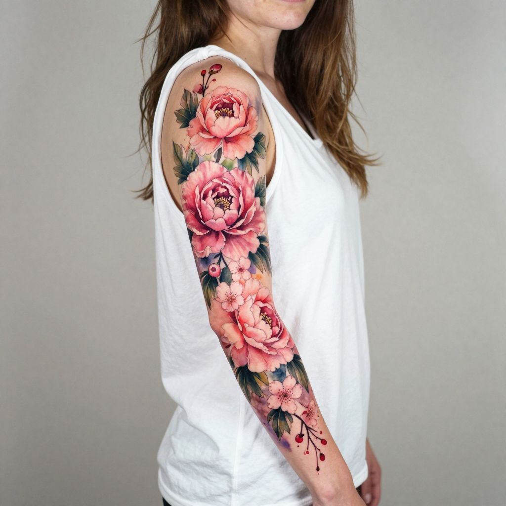 Floral Watercolor Sleeve