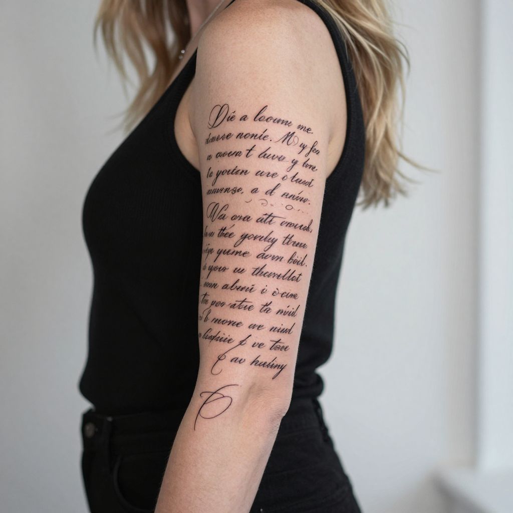 Script and Calligraphy Sleeve