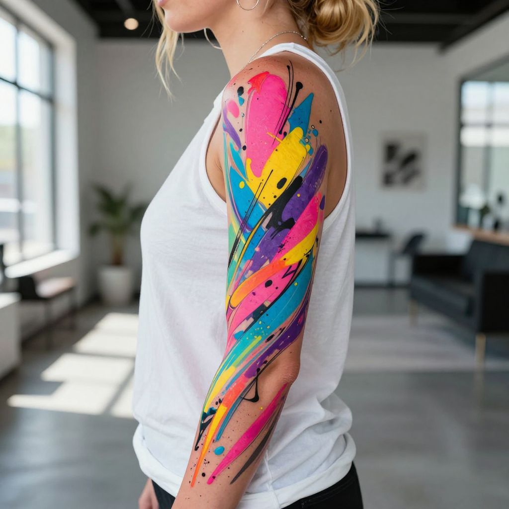 Abstract Color Splash Sleeve