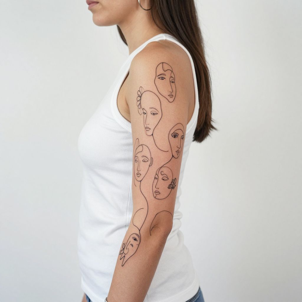 Minimalist Line Art Sleeve