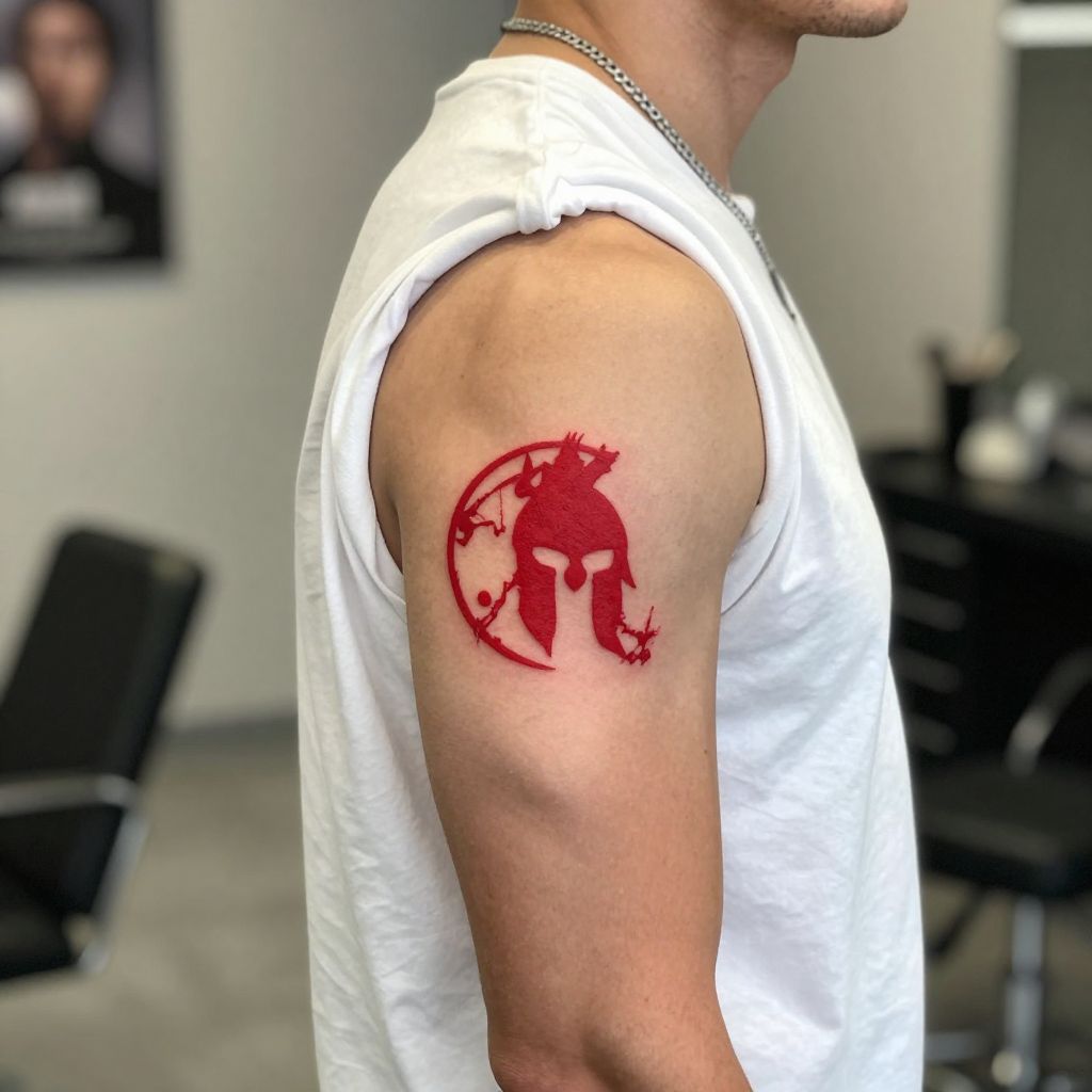 Spartan Mark Tattoo on Biceps