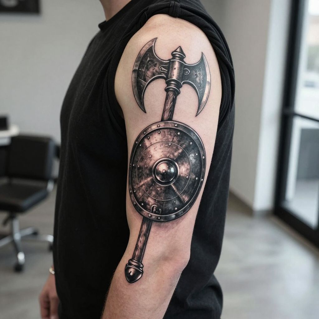 Spartan Shield and Axe Combo
