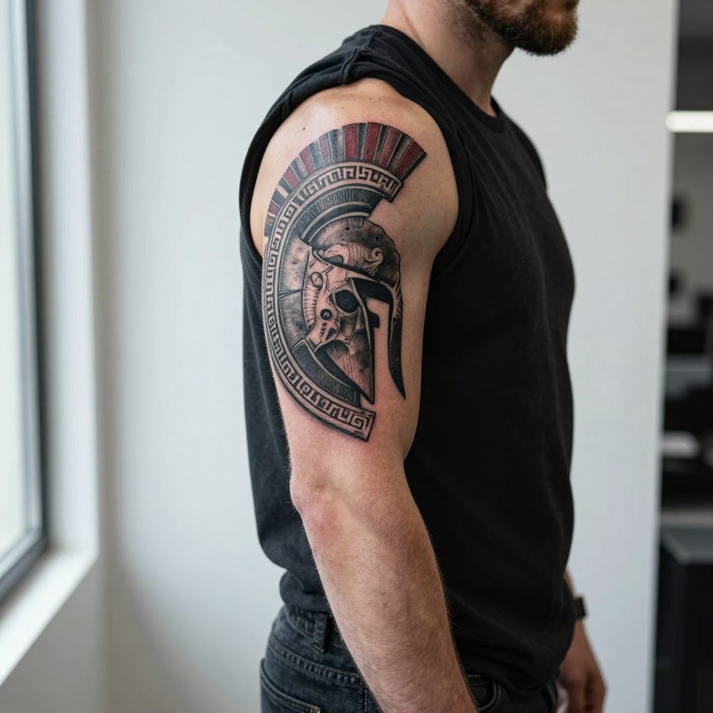 Spartan Shield with Kratos Emblem