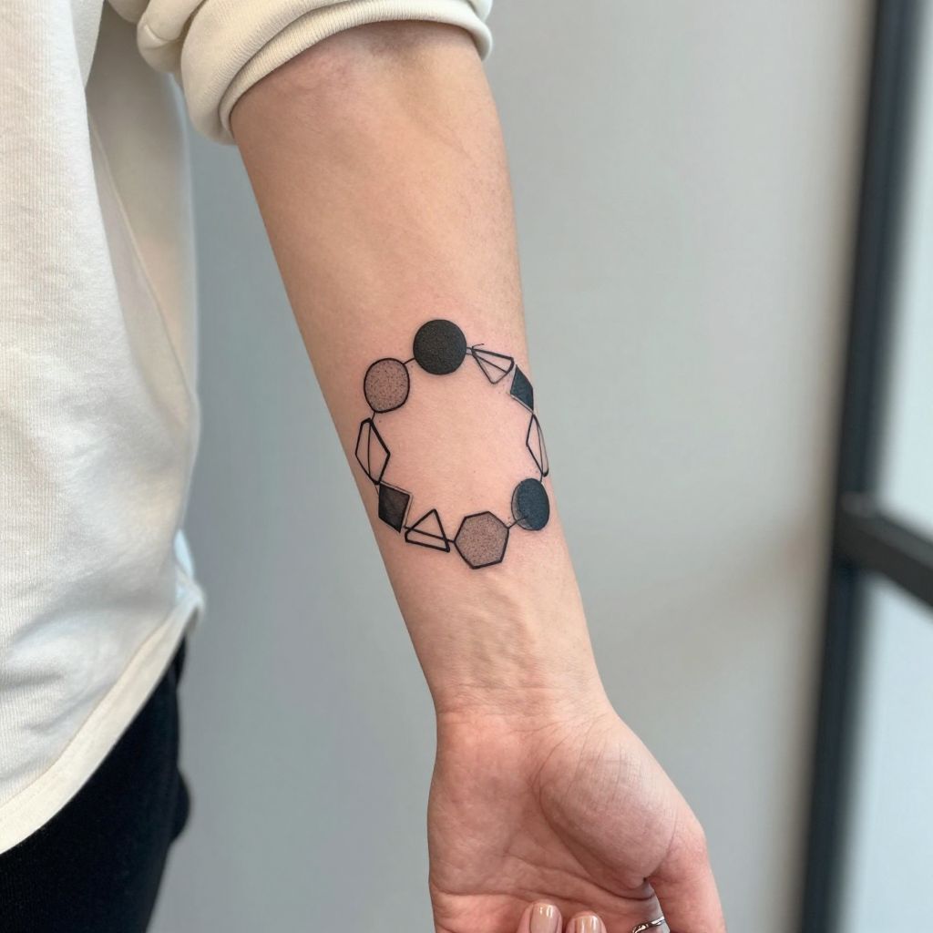 Geometric Shapes in a Circle