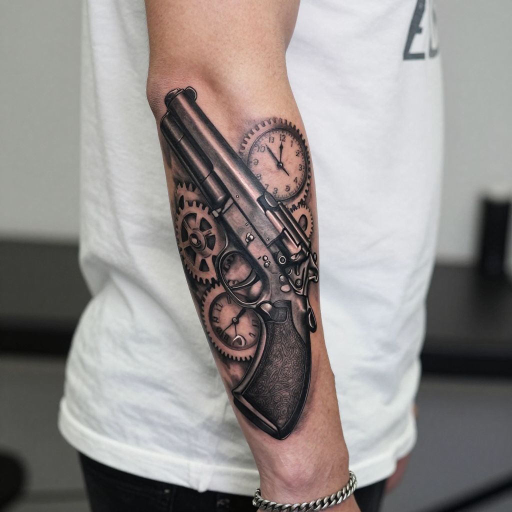 Gun with Clock and Time Elements