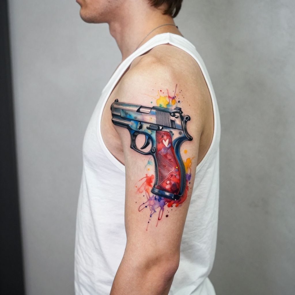 Watercolor Gun Splash