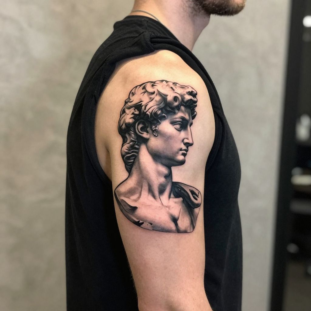 Michelangelo's David Silhouette Tattoo