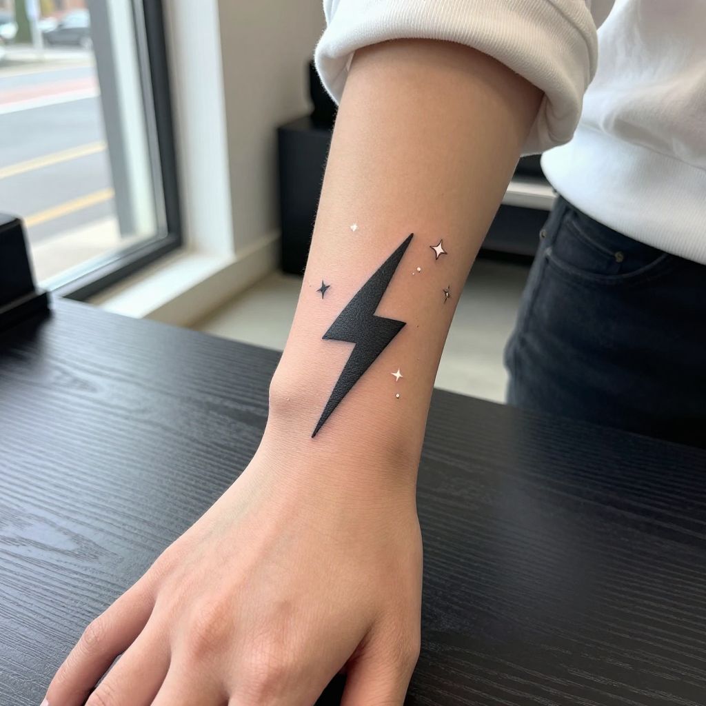 Lightning Bolt with Stars