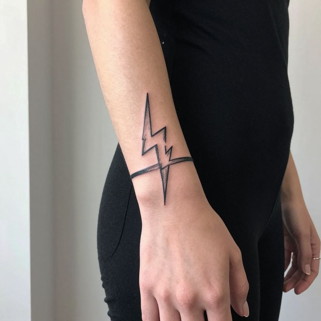 Lightning Bolt Wrapped Around Wrist