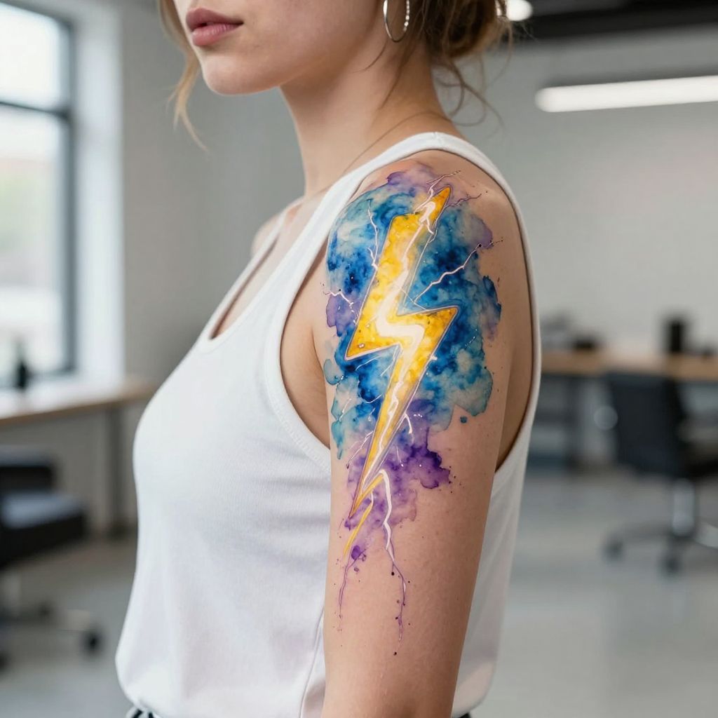 Watercolor Lightning Burst