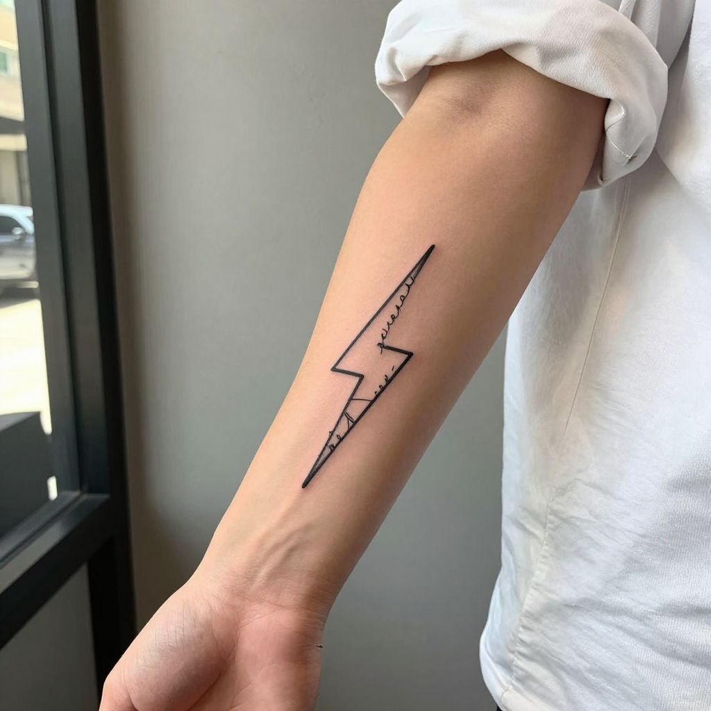 Lightning Bolt with Script Quote