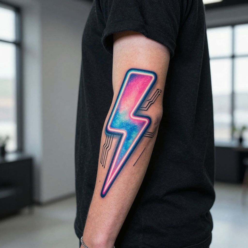 Flashy Neon Lightning Bolt