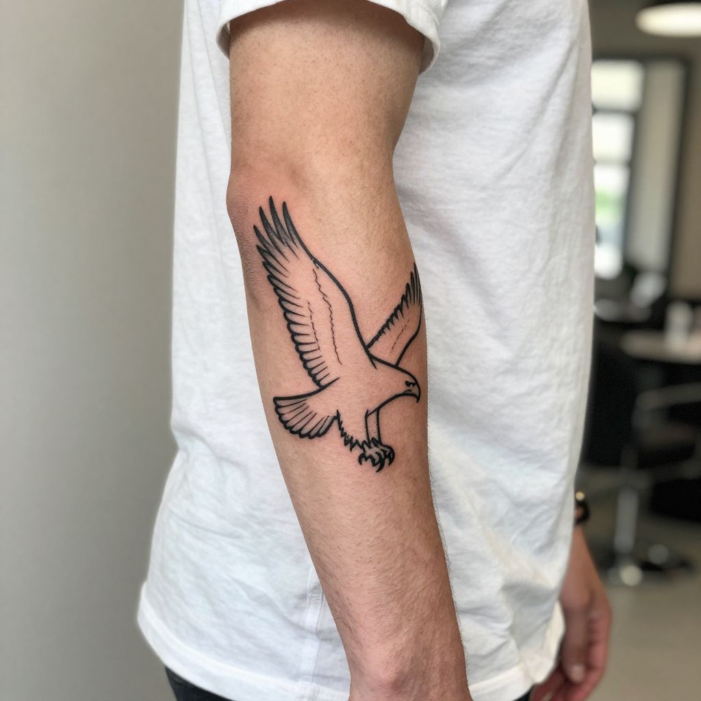 Animal Silhouette Line Work Tattoo